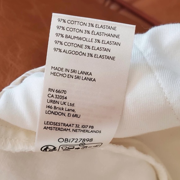 NWT Anthropologie Maeve Pleated Barrel Leg Chino Pants White Size 12 - Picture 12 of 12